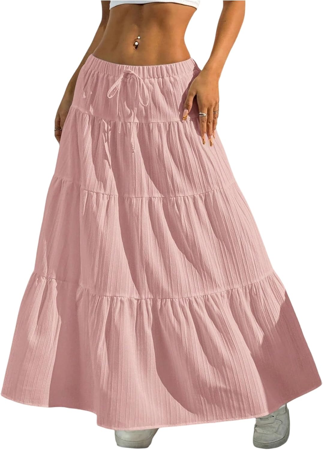 Verdusa Women's Boho Skirt: Flowy Flared Ruffle Maxi