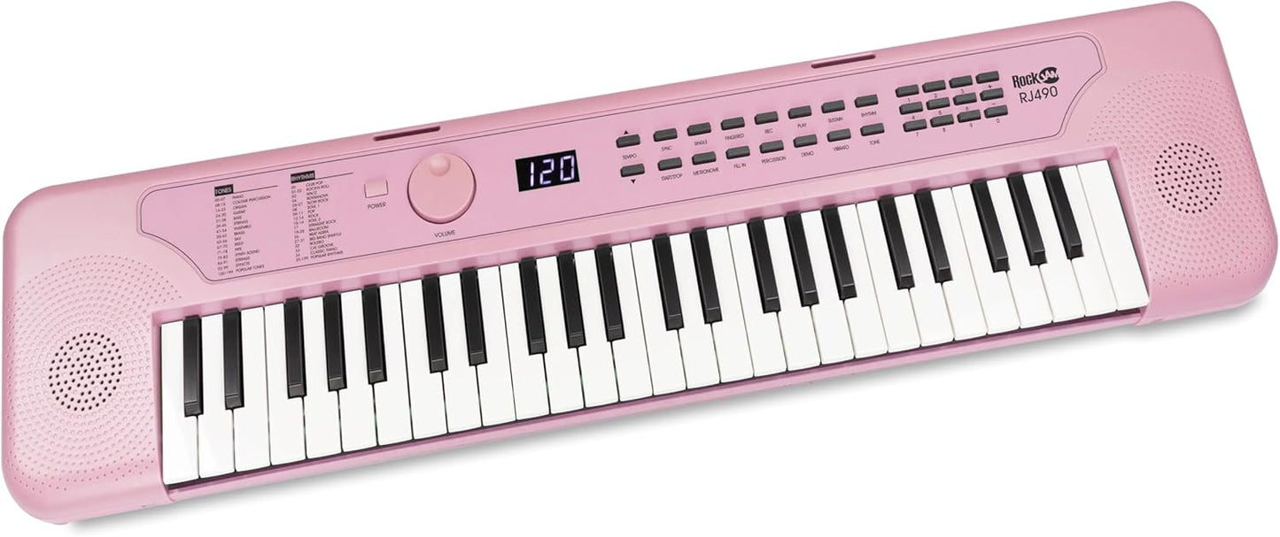 RockJam 49 Key USB Keyboard Piano with Lessons & Stickers