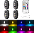 Wireless LED Strobe Lights 4PCS with Remote Control - 8 Colors, USB