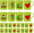 Suclain 24 Pcs Christmas Plastic Mugs Bulk Lime Green 15 oz Party Cups