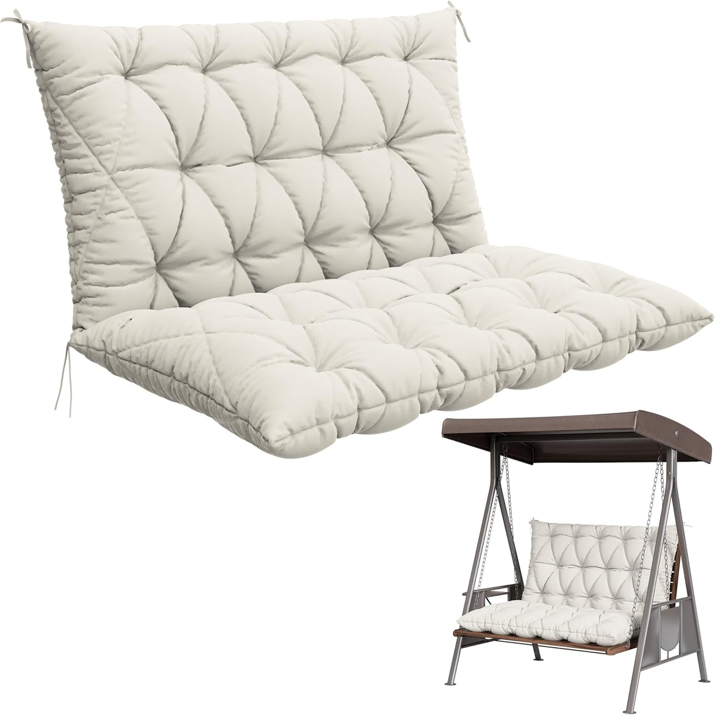 Porch Swing Cushion with Backrest for Outdoor Comfort and Style