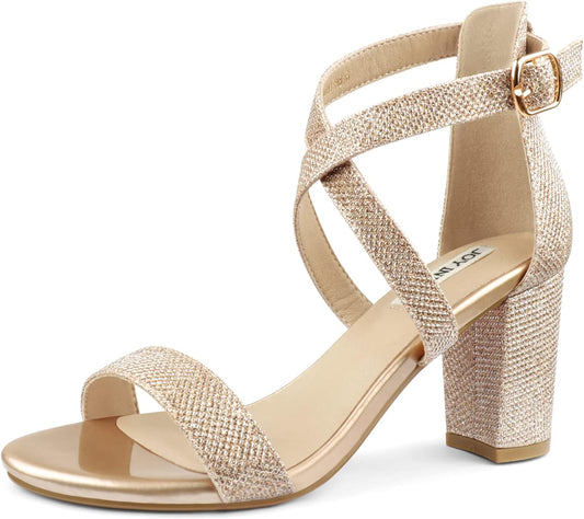 JOY IN LOVE Women's Chunky Block Heels for Stylish Comfort