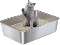 Stainless Steel Litter Box Large 20in x 13.8in - Easy Clean Metal Box