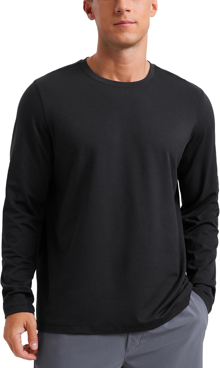 CRZ YOGA Men's Soft Stretchy Long Sleeve Shirt - Breathable Workout Top
