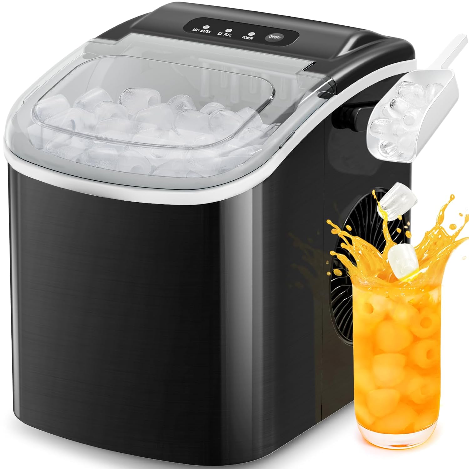 Antarctic Star Self-Cleaning Ice Maker: 26Lbs/24H Fast Ice, Perfect for Home, Kitchen, Bar!