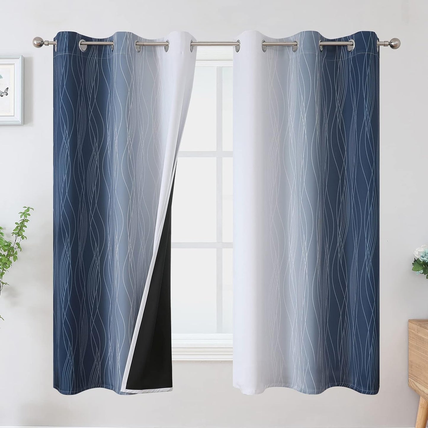 Ombre Blackout Curtains for Living Room and Bedroom Decor