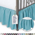 Ruffled Bed Skirt with Split Corners - Full Aqua 18 in Drop