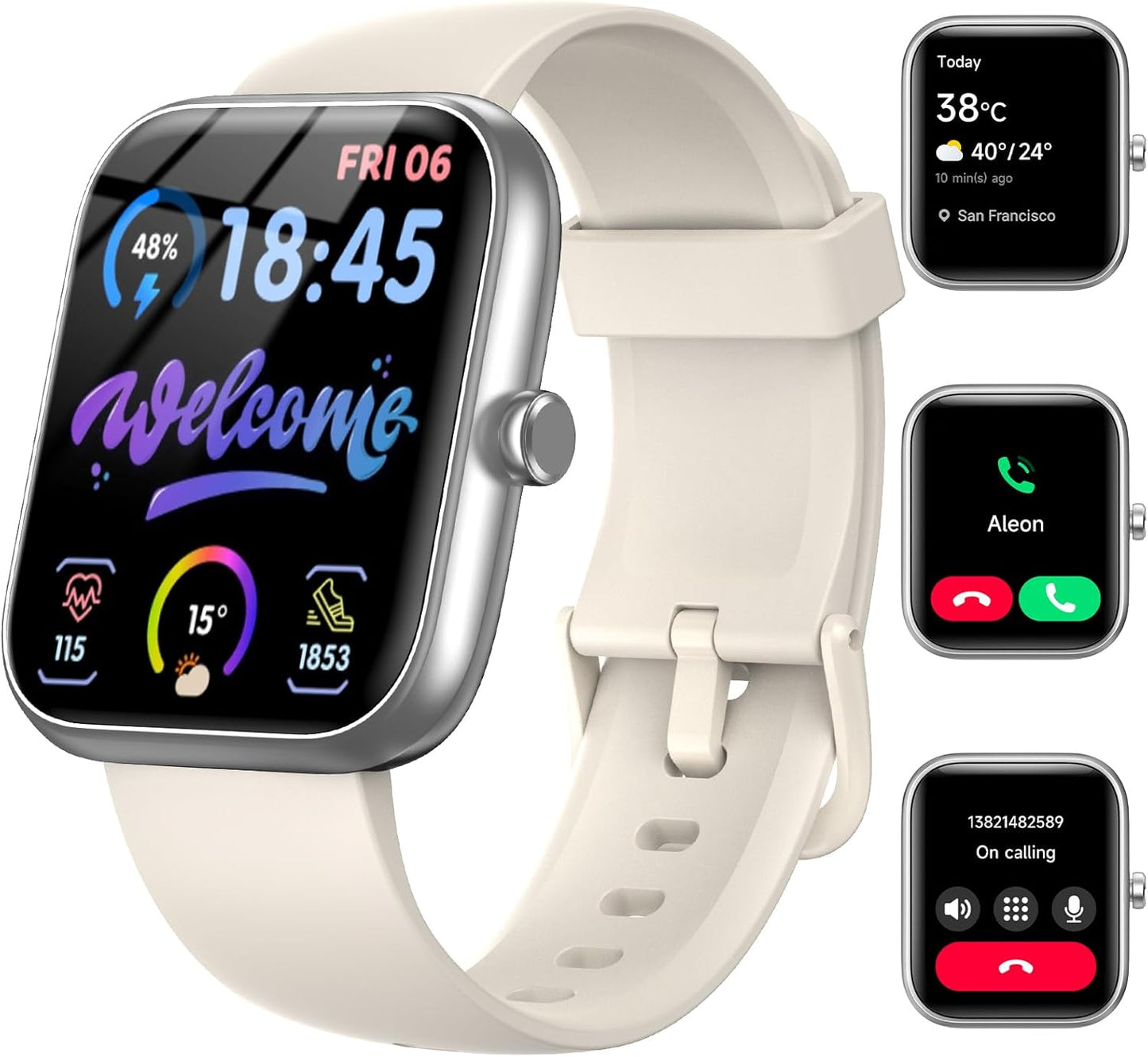 Smart Watches for Women Men with Bluetooth Call and Alexa
