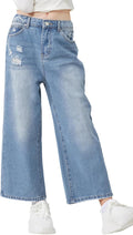 Girls Jeans Shorts Ripped Denim Bermuda Elastic Waist - Comfortable