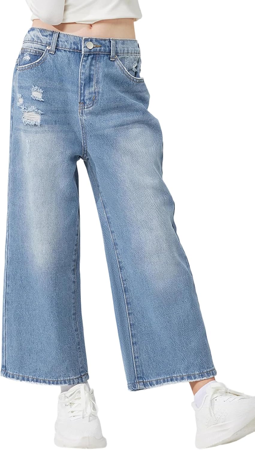 Trendy Girls Ripped Denim Bermuda Shorts for Summer Fun