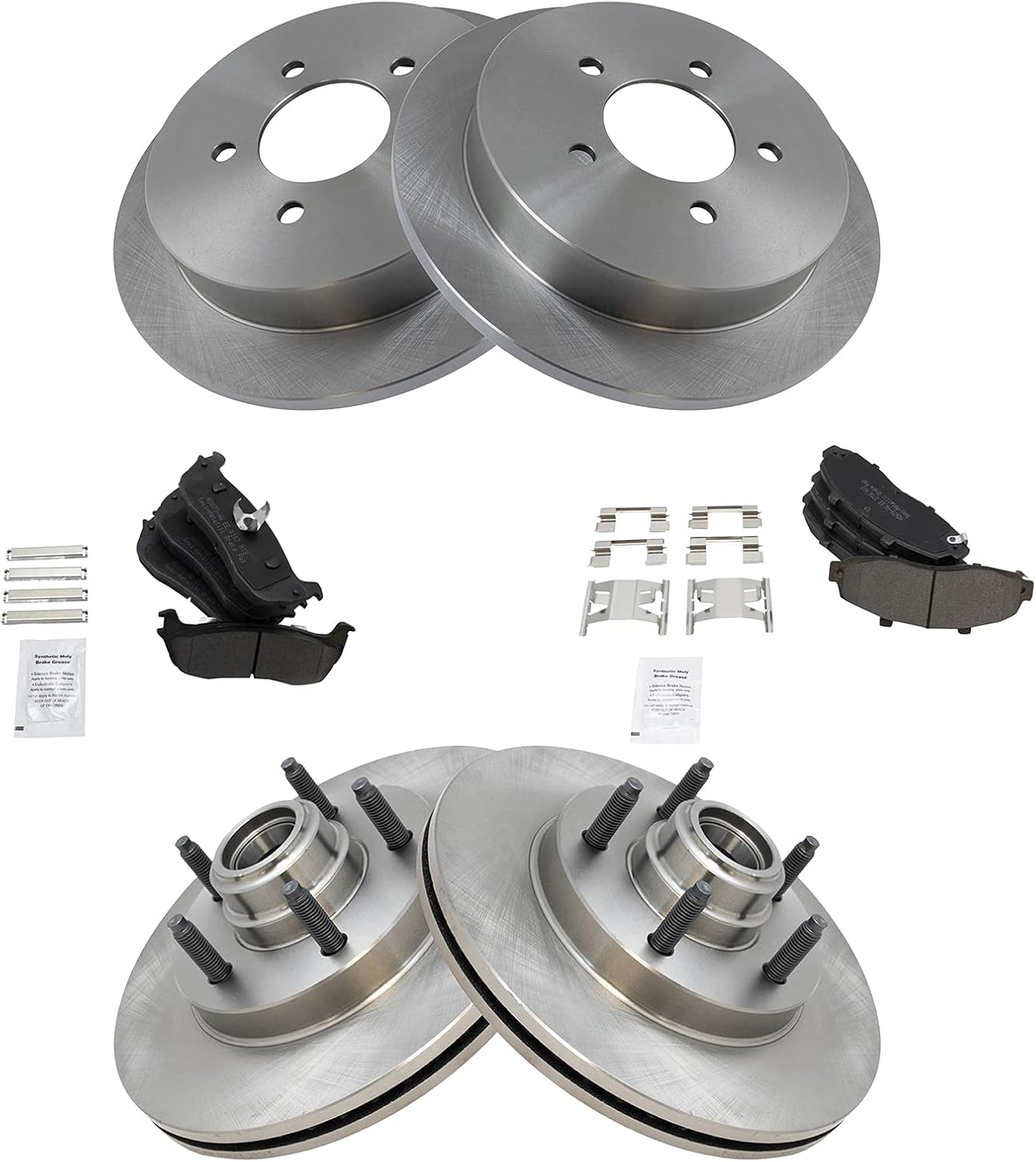 TRQ Front and Rear Brake Pad & Rotor Kit for Ford F-150