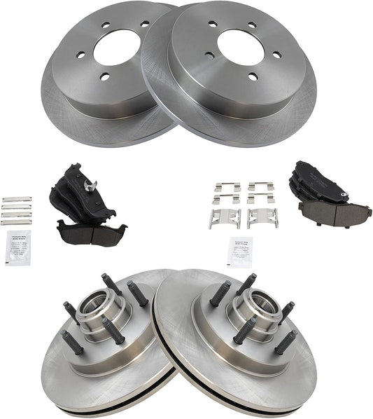 TRQ Front and Rear Brake Pad & Rotor Kit for Ford F-150