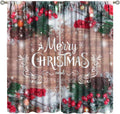 Christmas Window Curtains Rod Pocket Blackout Curtain - Festive