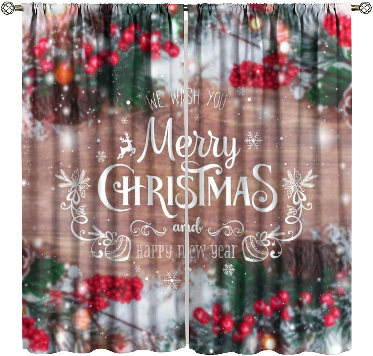 BOVROTIN Blackout Christmas Curtains - Festive Holiday Decor!