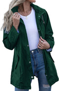 Kikibell Rain Jacket Women Striped Lined Hooded (Style SSNL)