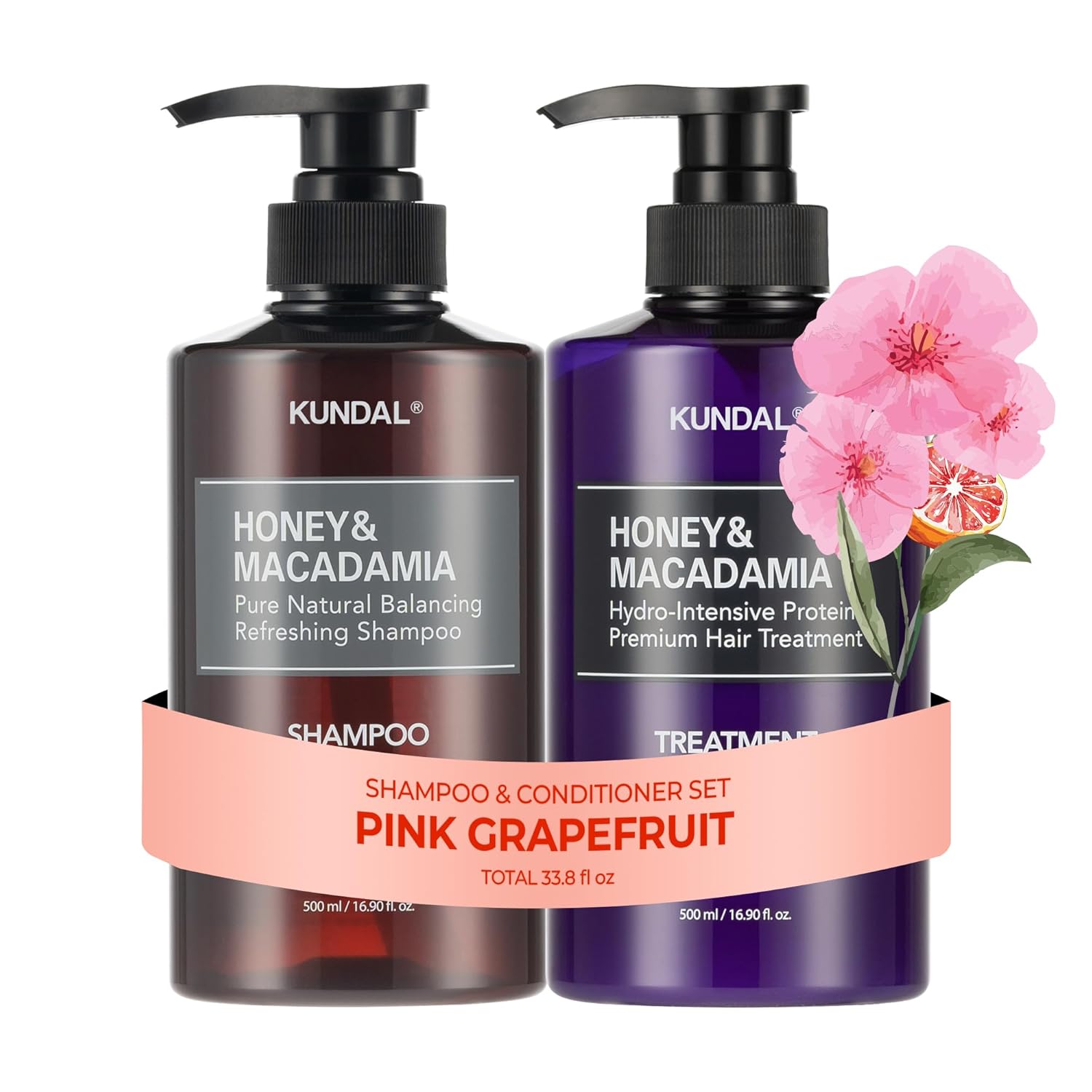 KUNDAL Korean Shampoo and Conditioner Set for All Hair Types