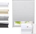 No Drill Cellular Shades 37in x 64in White - Cordless Blackout