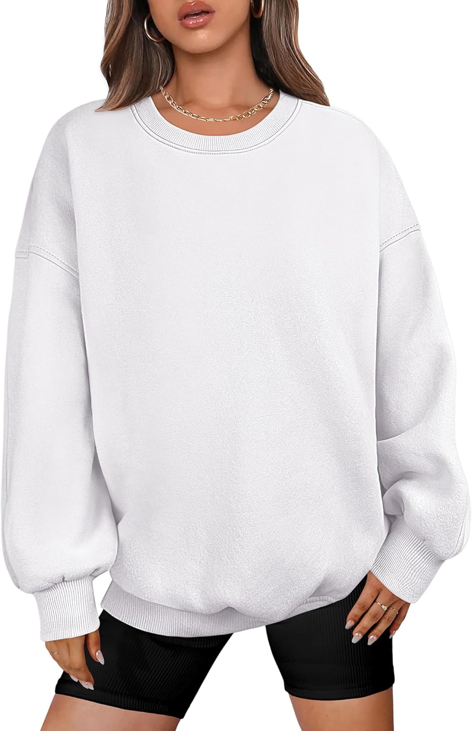 Oversized Sweatshirt for Women - Comfy Crewneck Pullover Top