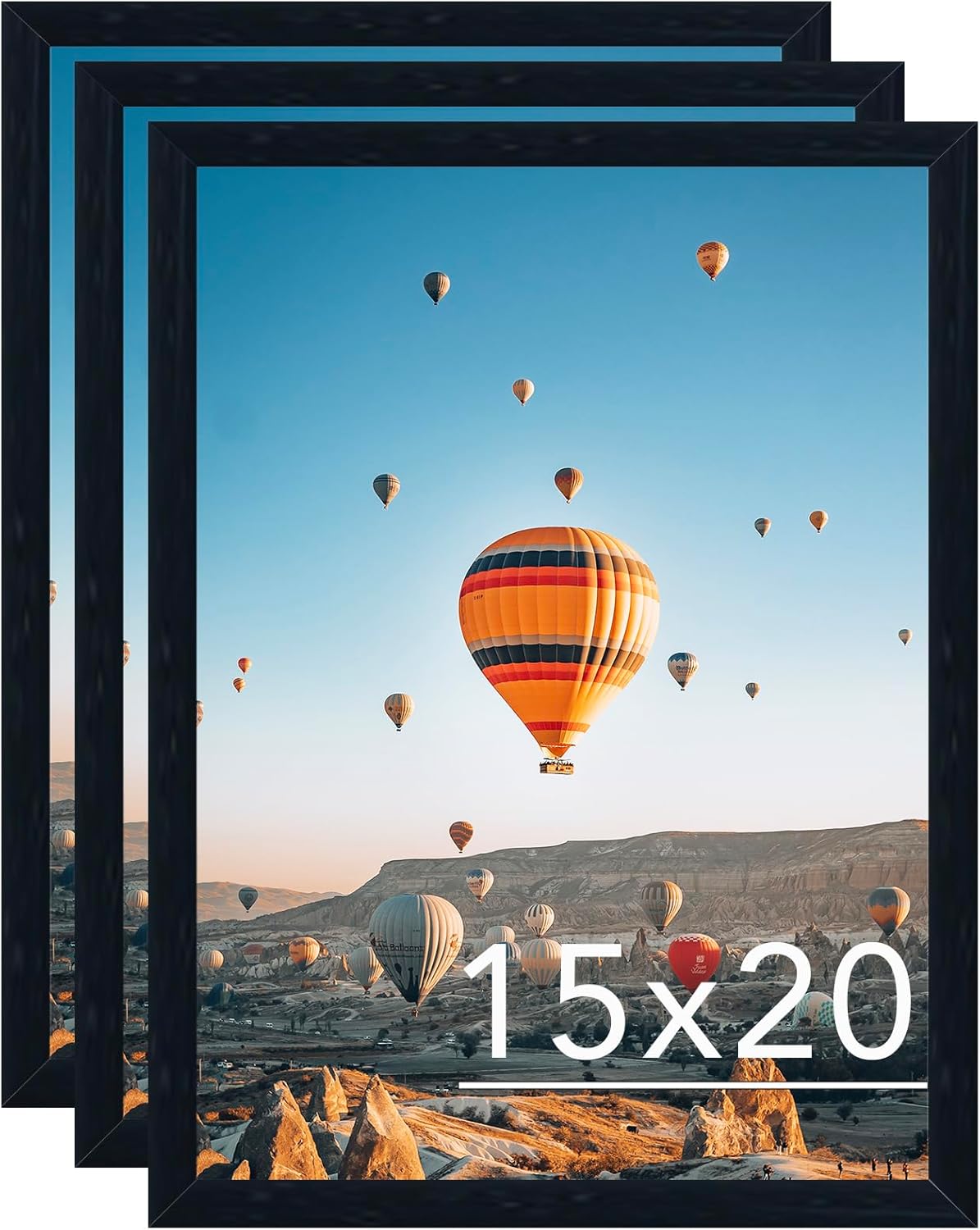 15x20 Picture Frame Set of 3 Black for Stylish Wall Decor
