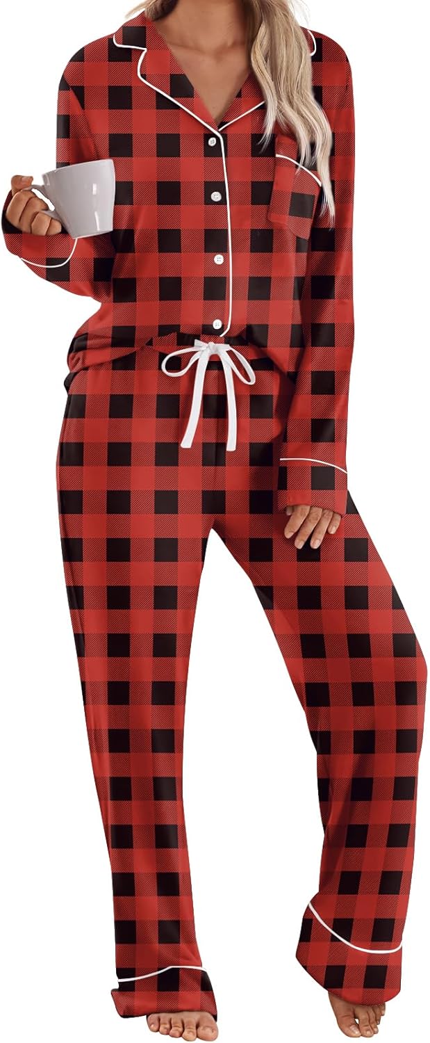 LILLUSORY Women's Long Sleeve Pajama Set for Cozy Comfort
