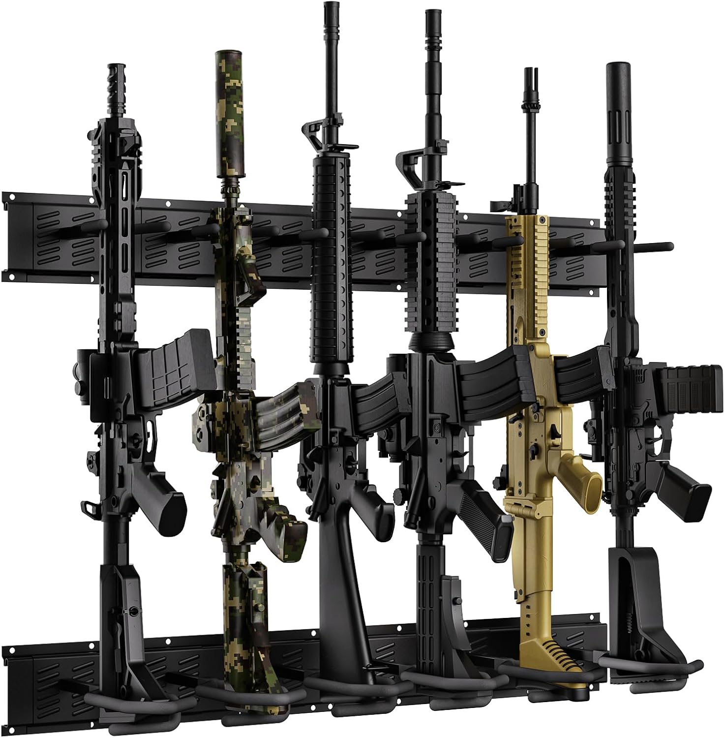Adjustable Gun Rack Wall Mount Heavy Duty Steel for Firearms
