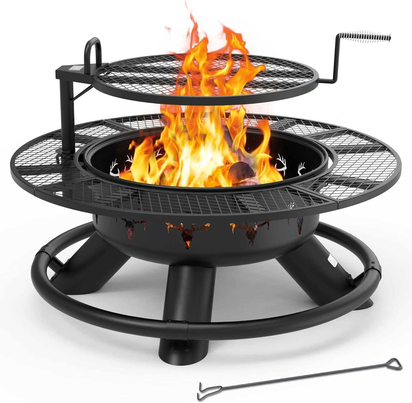 BALI OUTDOORS 47 Inch Fire Pit for Outdoor Bonfires and Grilling