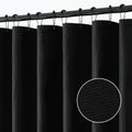 ANRODUO Black Extra Long Linen Shower Curtain 72 x 108 - Heavy Duty