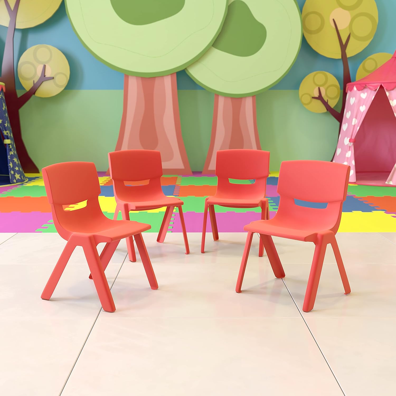 Durable Stackable Plastic School Chairs for Kids by EMMA + OLIVER