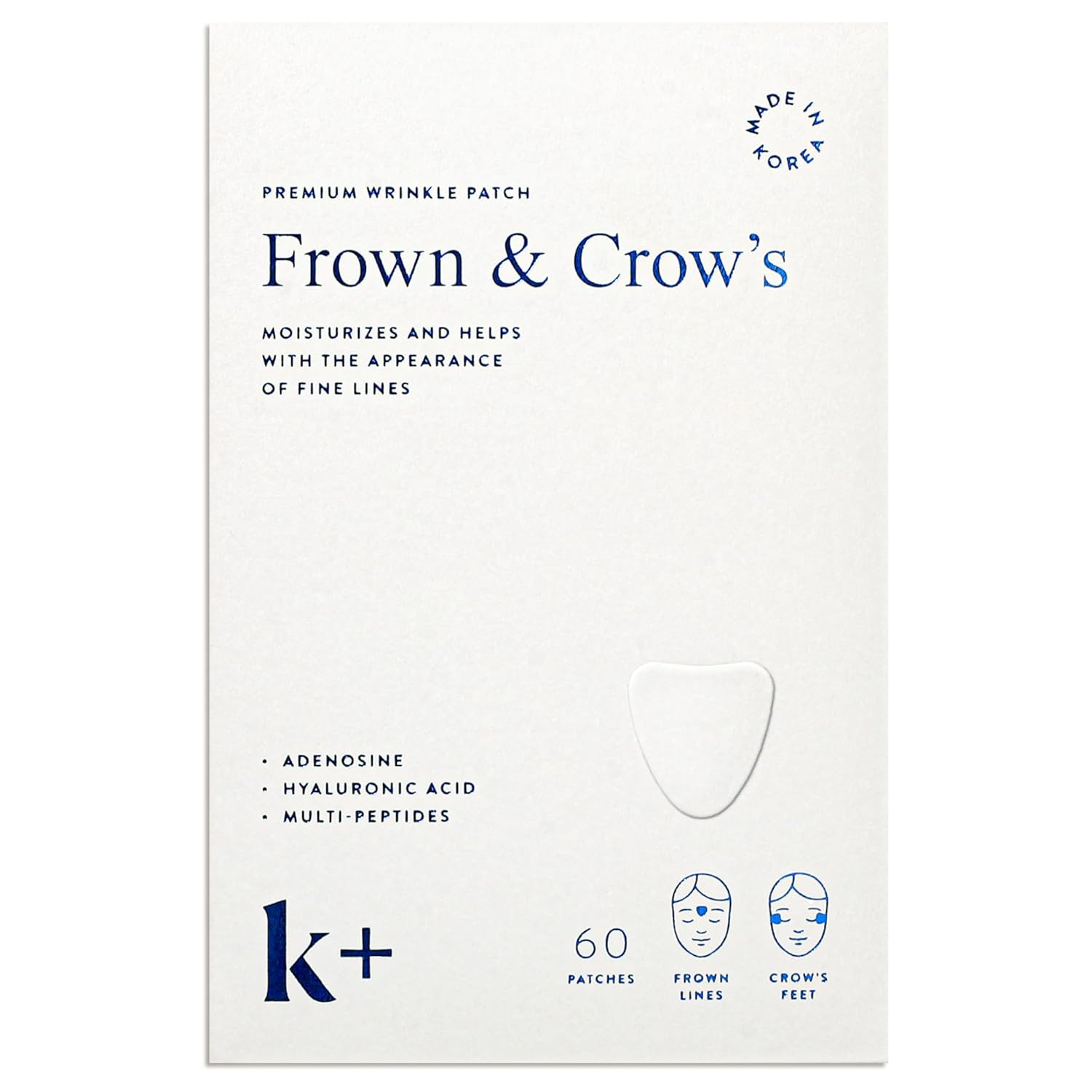 K+ Wrinkle Patches for Forehead, Crows Feet & Smile Lines