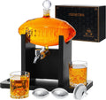 Football Whiskey Decanter Set for Men - 47oz Hand-Blown Glass