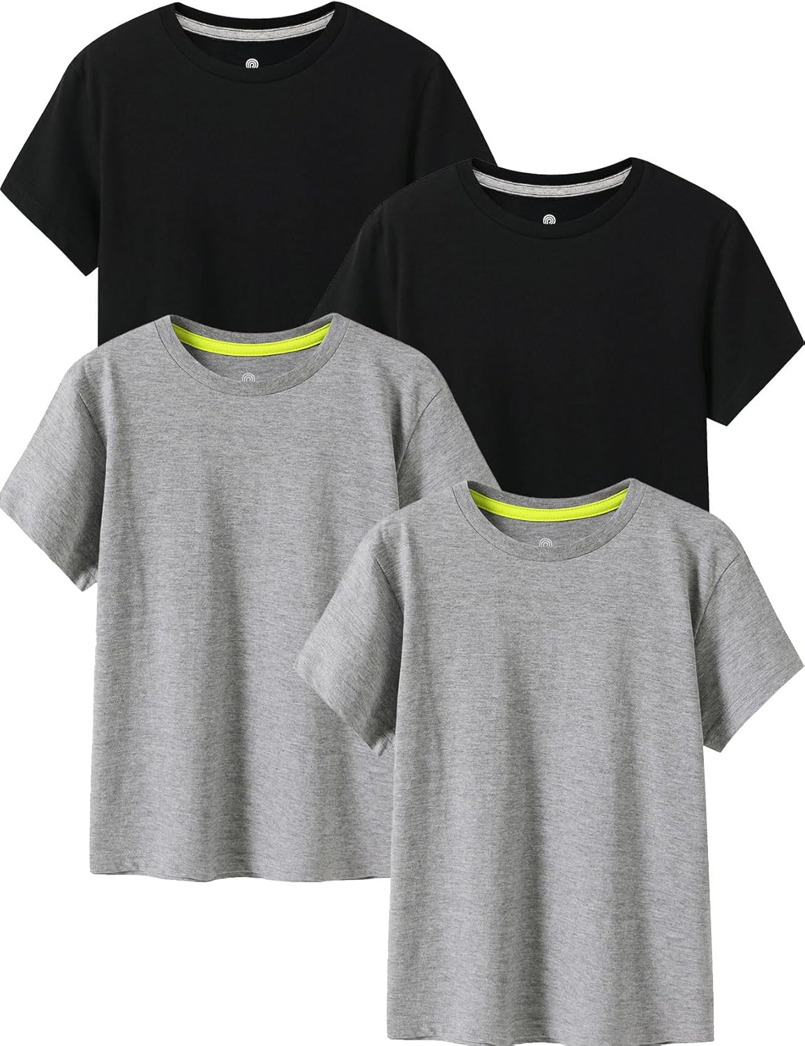 LAPASA Kids T-Shirts Short Sleeve 4 Pack for All Seasons