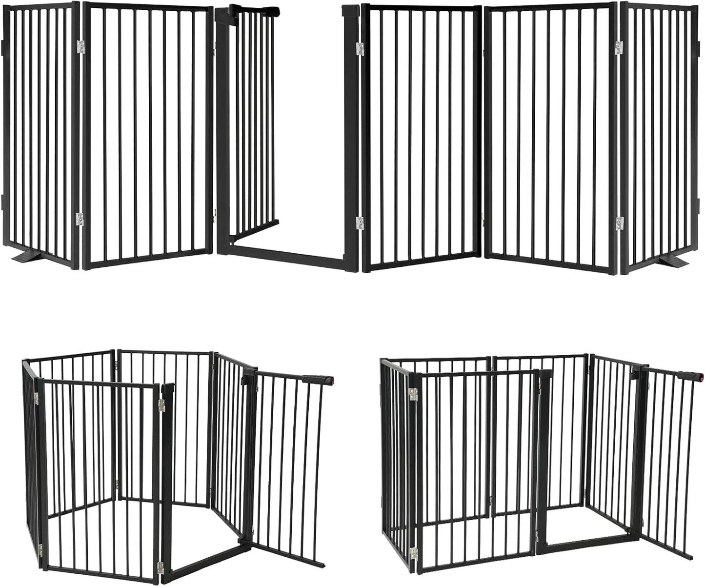Snagle Paw Full Metal Freestanding Dog Gate with Door for Pets
