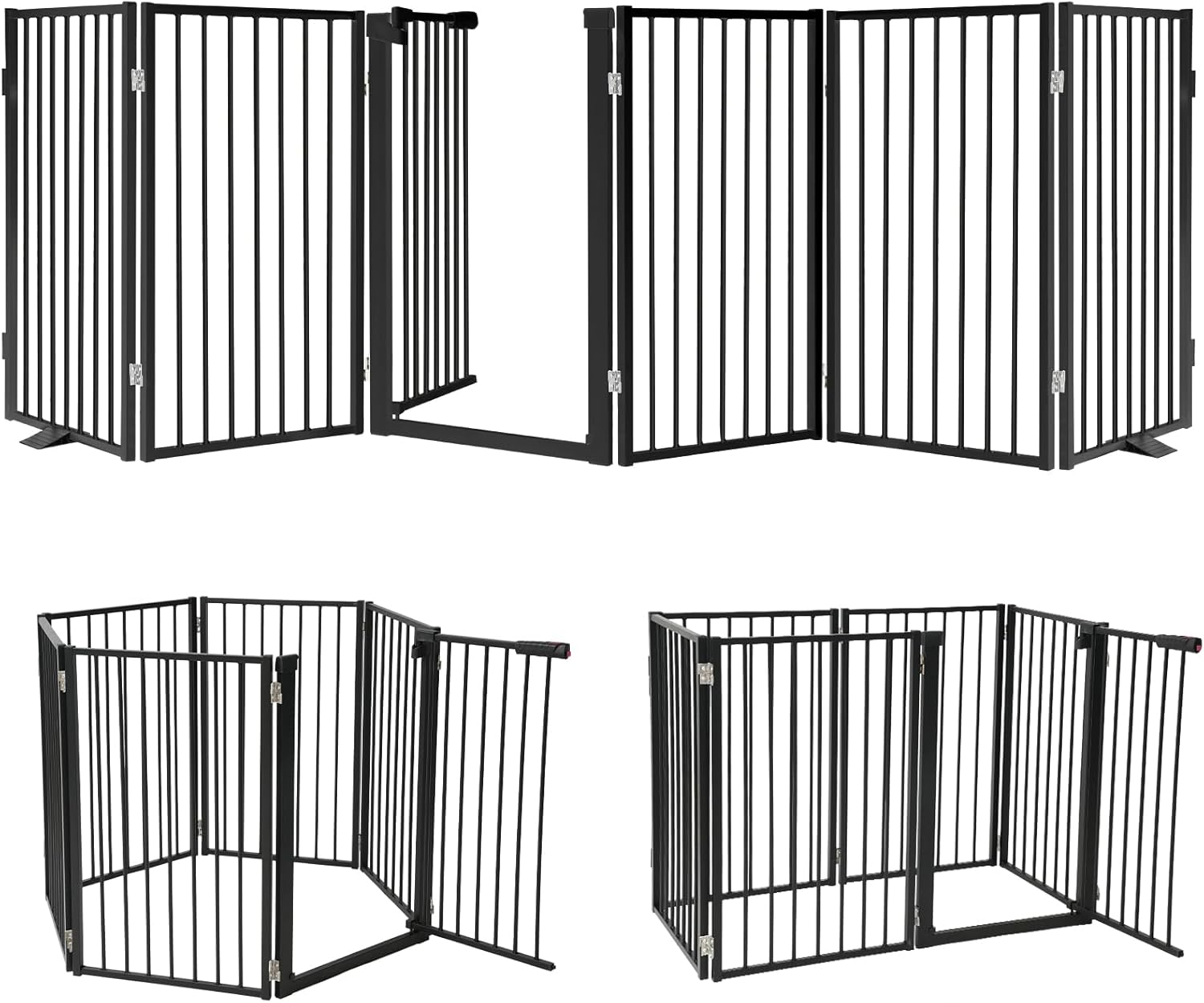 Snagle Paw Full Metal Freestanding Dog Gate with Door for Pets