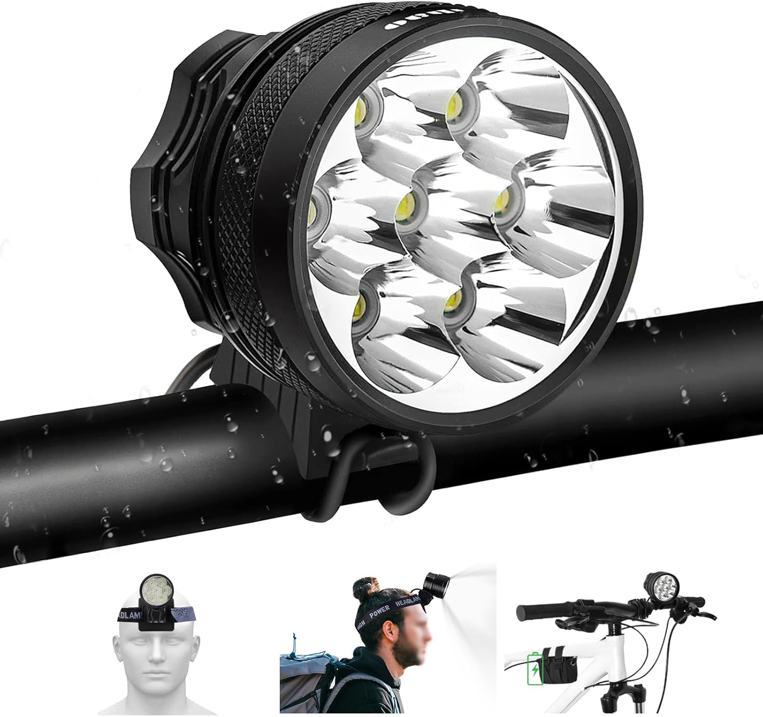 Super Bright 10500 Lumen Bike Lights for Night Riding