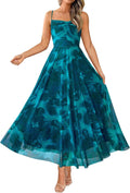 Women Floral Maxi Dress Spaghetti Strap Cowl Neck - Summer 2025