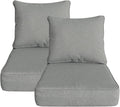 Outdoor 24x24 Deep Seat Patio Cushion Set - Fade Resistant Light Grey