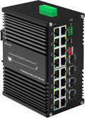 Industrial Hardened 16 Port Gigabit PoE+ Managed Fiber Switch - Rugged