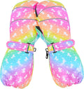 Kids Snow Mittens for Girls - Waterproof Sherpa Lined Long Cuff