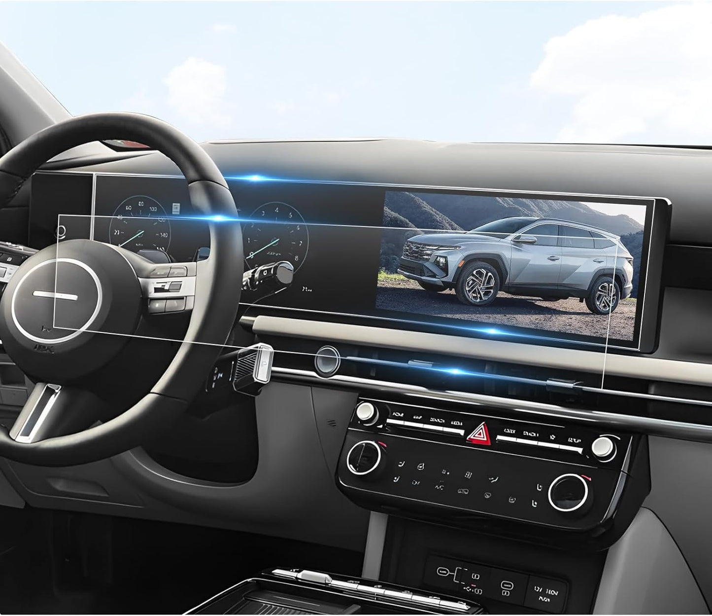 BIBIBO 12.3 Inch Screen Protector for 2025 Hyundai Tucson/Santa Cruz