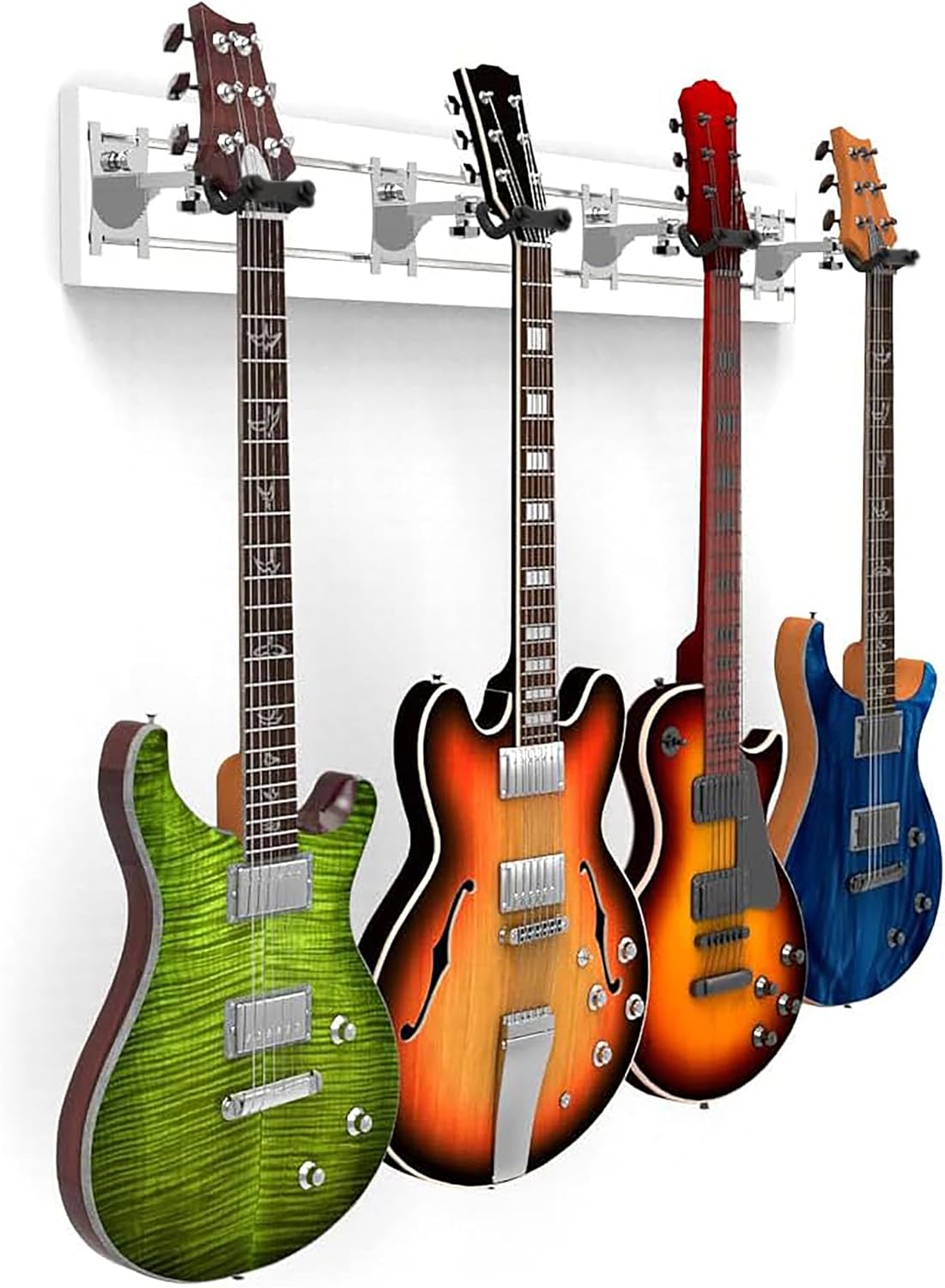 DLDIRECT Multiple Guitar Wall Mount with 4 Holder Locking System