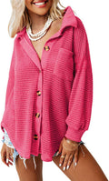 Dokotoo Women's Waffle Knit Shacket for Effortless Casual Style