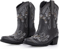 Rhinestone Ankle Cowboy Boots for Women - Low Heel Cowgirl Booties who