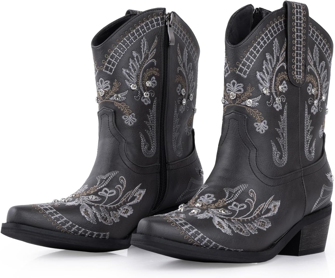Rhinestone Ankle Cowboy Boots for Women - Stylish Western Booties