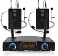 UHF Wireless Microphone System Dual Channel Receiver Set - Portable PA