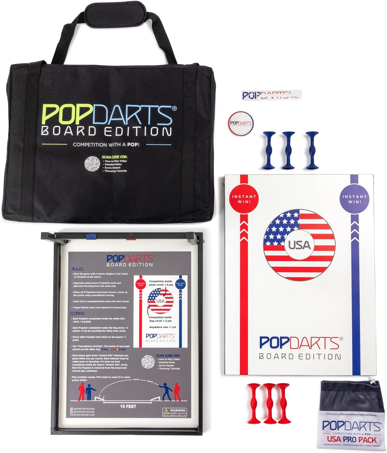 Popdarts USA Board Edition Set - Perfect Indoor and Outdoor Game