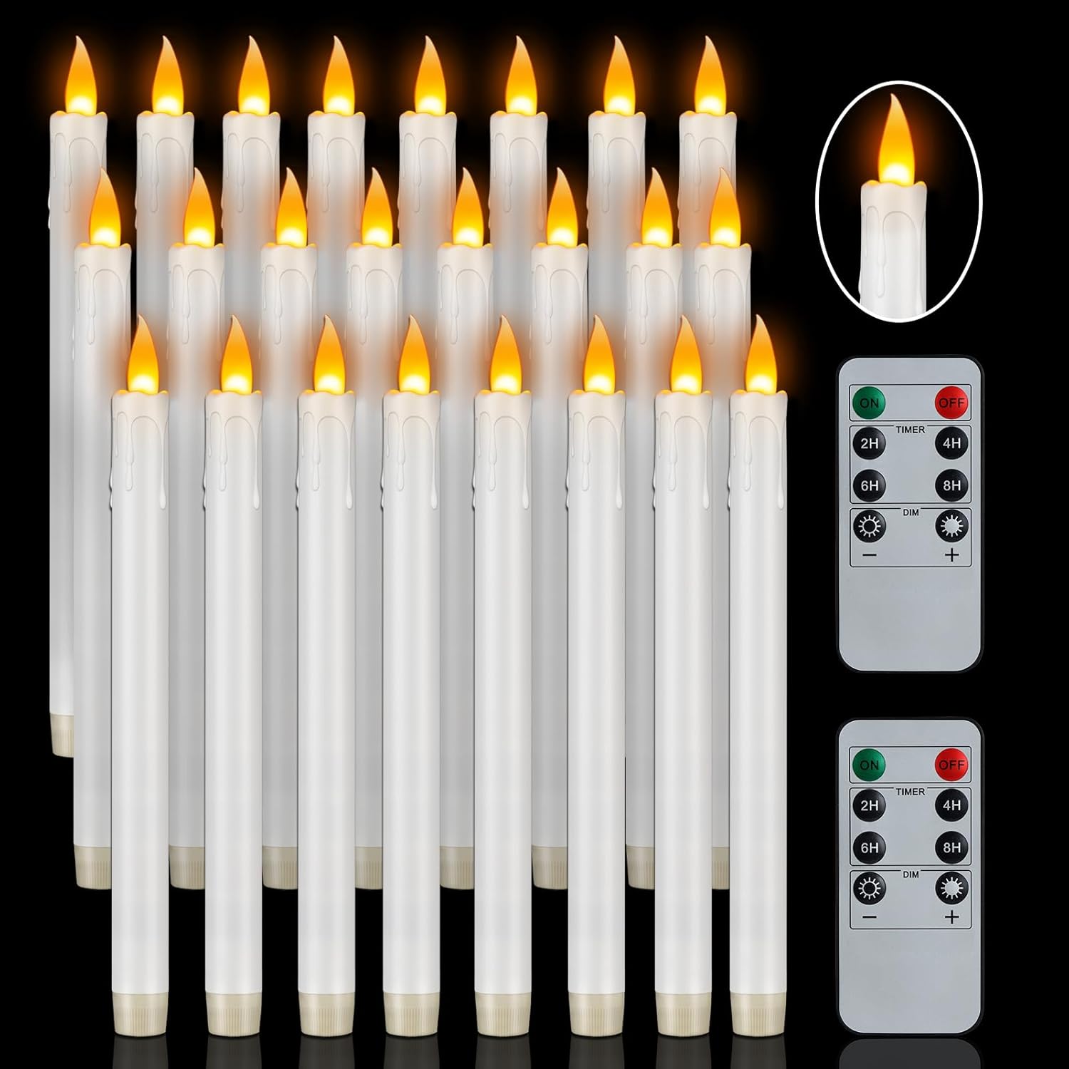 Flameless Taper Candles with Remote for Home Decor and Events