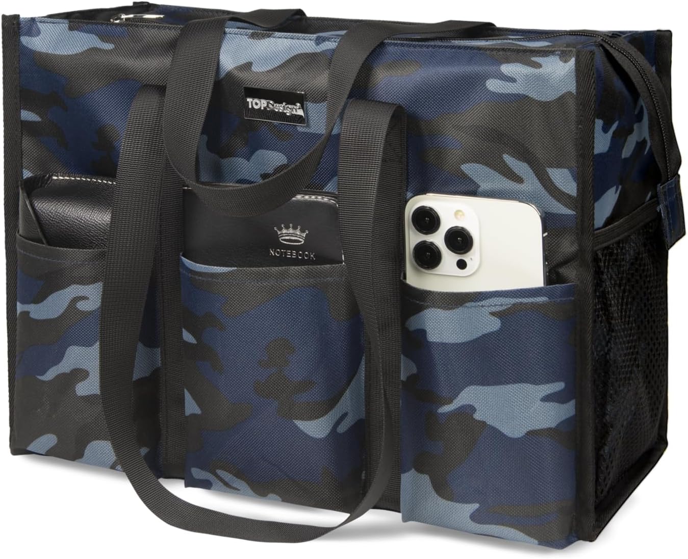 Utility Water Resistant Tote Bag with 13 Pockets for Women