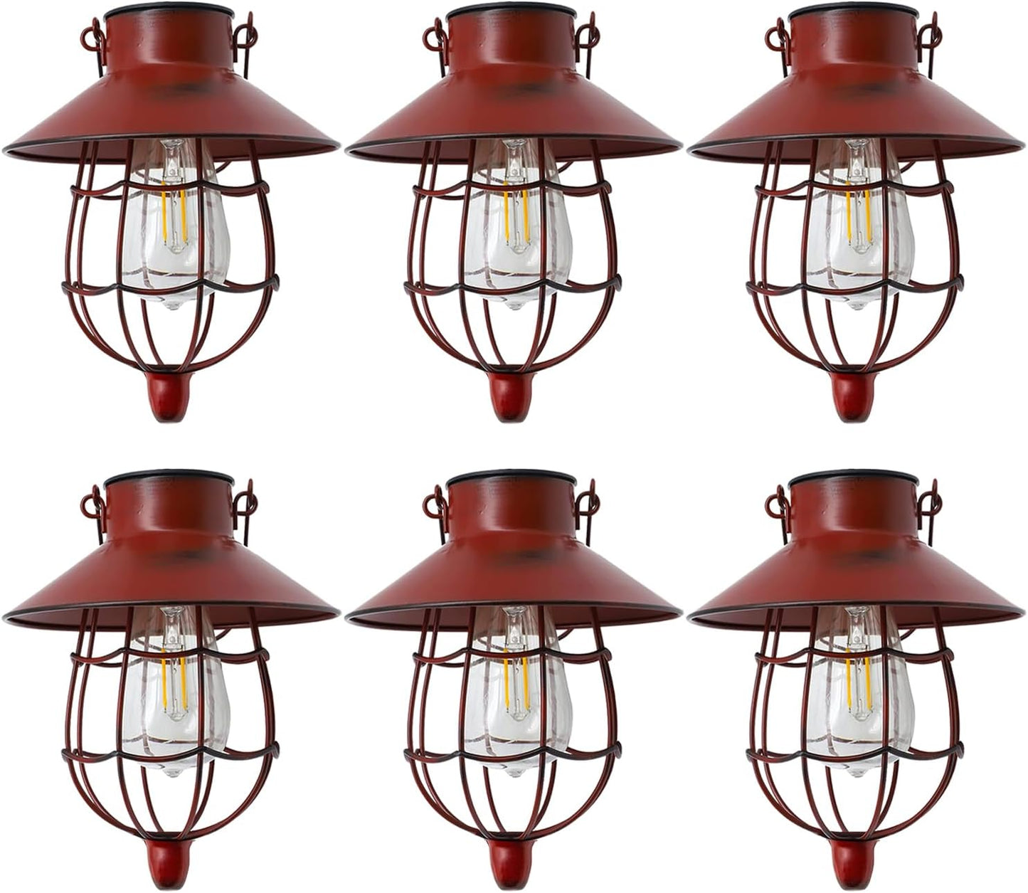 YAKii Solar Lanterns 6 Pack Waterproof Outdoor Metal Lights