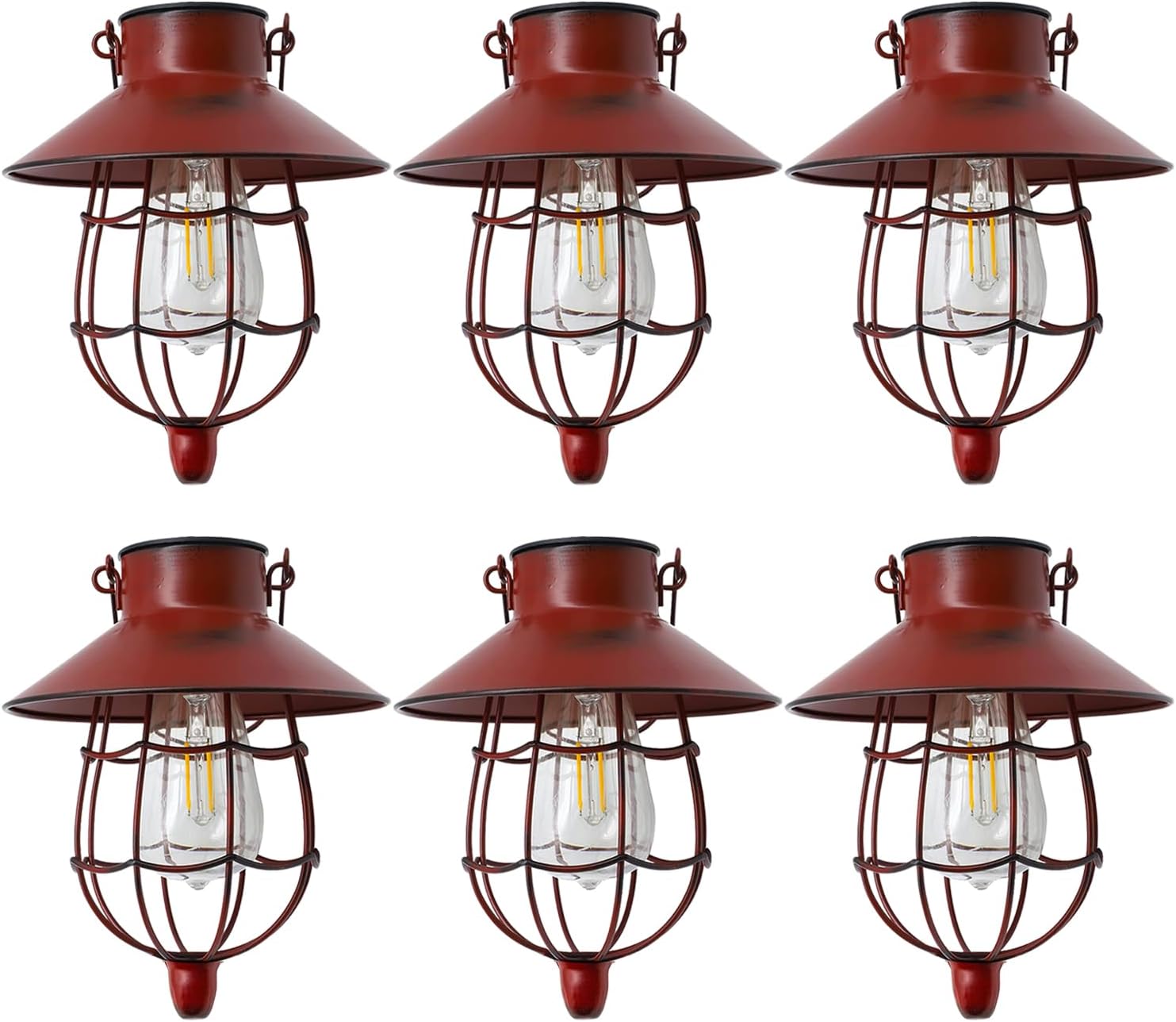 YAKii Solar Lanterns 6 Pack Waterproof Outdoor Metal Lights