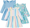 3-Pack Toddler Girl Dresses - Soft Cotton Blend Sleeveless Set